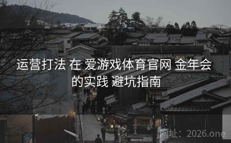 运营打法 在 爱游戏体育官网 金年会 的实践 避坑指南